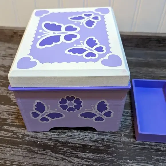 Melissa & Doug Purple Kid's Jewelry Box with Mirror and Pull Out Tray - Picture 4 of 8